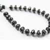 Natural Black Spinel & Small Silver Pyrite Faceted Roundel Beads Strand Length is 6 Inches and Sizes from 8mm approx.